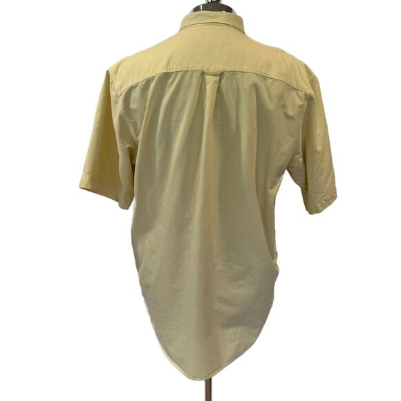 Polo Ralph Lauren Light Yellow Button Front Shirt Short Slv XL Preppy Classic - Picture 2 of 5